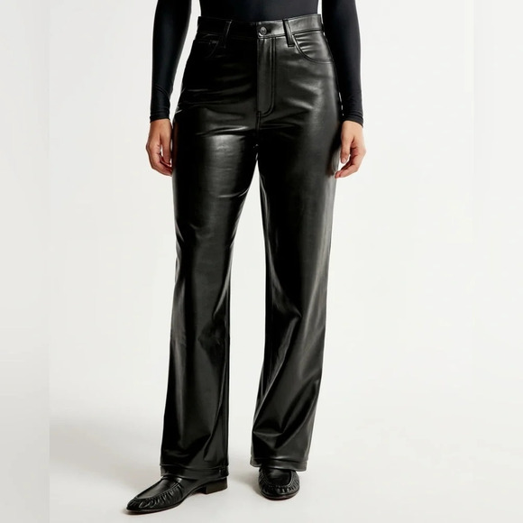 Abercrombie & fitch vegan leather 90s straight ultra high rise size 35/20R - Picture 1 of 3